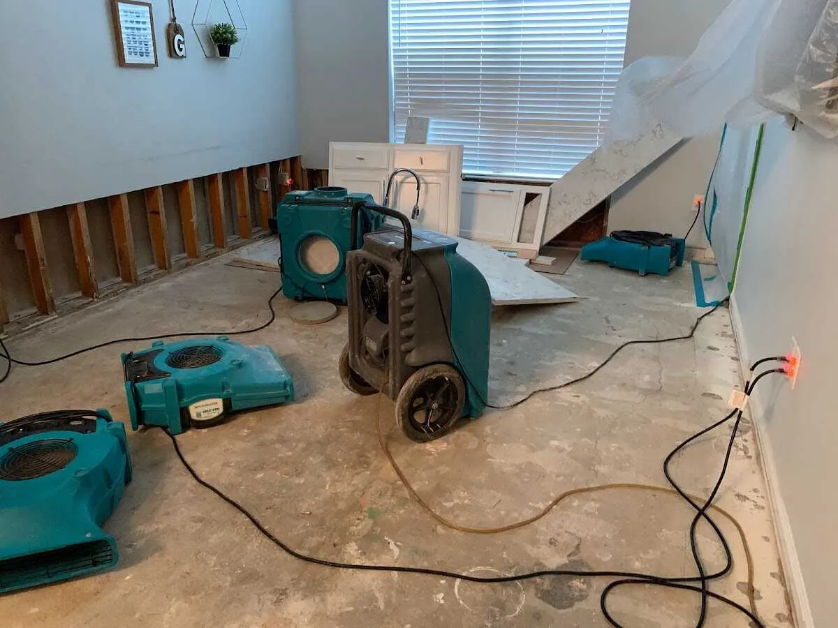 Dehumidifier in flood-cut room for Water Extraction & Removal in Los Banos